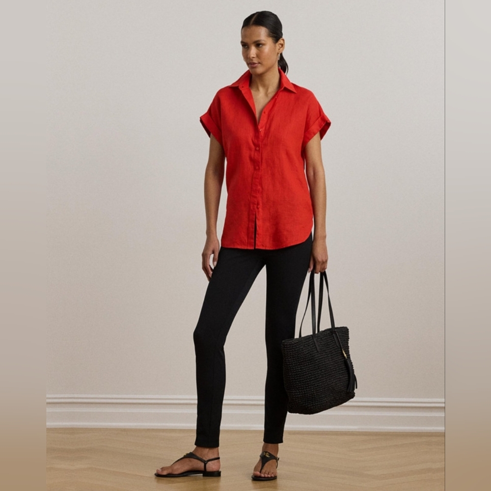 RALPH LAUREN WOMEN'S 100% LINEN DOLMAN SLEEVE TOP SIZE Medium  NWT